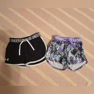 Bundle of 2-Little Girl Under Armour Shorts, Youth Small